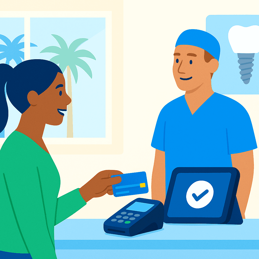 Paying by card for dental implants in Santo Domingo?